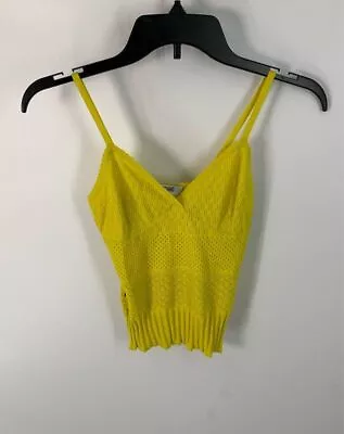 Moschino Jeans Yellow Textured Knit Camisole/Tank Top Size 10 • $25