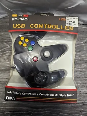 NEW N64 Style Retro Black CIRKA USB Controller Joystick Pad For PC/MAC • $9.99