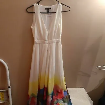Women's Mango MNG Floral Hem Lightweight Maxi Dress Sleeveless Size XS • $29.96