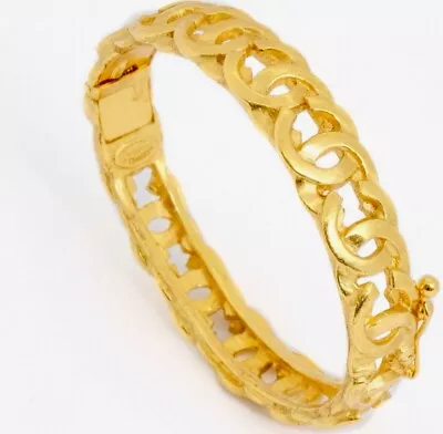 Chanel Vintage CC Logo Gold Bangle • $650