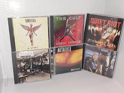 Lot Of 6 CDs Rock /Grunge/metal. PanteraThe CultNirvana Metallica Quiet Riot • $17.99