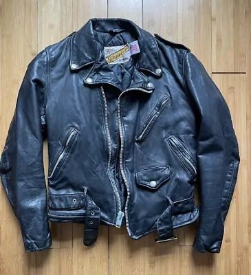 Rare Vintage SCHOTT Perfecto Leather Motorcycle Jacket Sz 36 Made In USA • $150