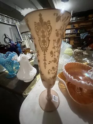 Cambridge Elegant Glass Crown Tuscan Rose Point Gold Keyhole Vase 12  Pink • $79.99