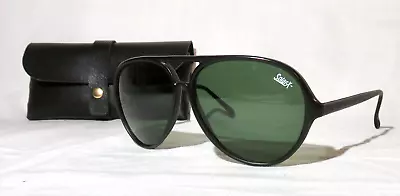 Vintage Solar-X Aviator SUNGLASS Black Plastic Frame • $19.99