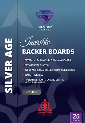 Crystal CLEAR COMIC BACKER BOARDS Diamond Defense CURRENT AND SILVER AGE • $120