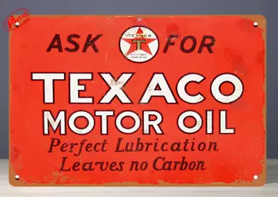 Texaco Motor Oil Vintage Novelty Metal Sign 12  X 8  Wall Art • $8.89
