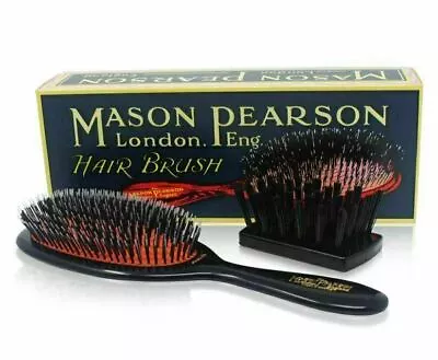 Mason Pearson Junior BN2 MEDIUM Size Bristle And Nylon Hair Brush Dark Ruby OPEN • $105.25