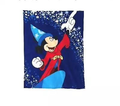 Disney Authentic Mickey Mouse Wizard Fleece Throw Blanket 127cmX152cm NEW Tagged • £28