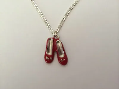 £3.10 • Buy RUBY RED SLIPPERS SHOES CHARM Necklace 18  Silver Plated Chain Gift Oz Dorothy