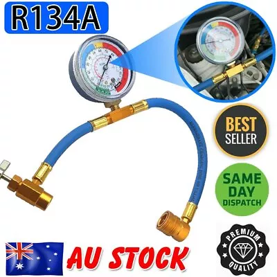 Car Air Conditioning Refrigerant Recharge Measuring Kit Hose Gas Gauge R134A AU • $12.90