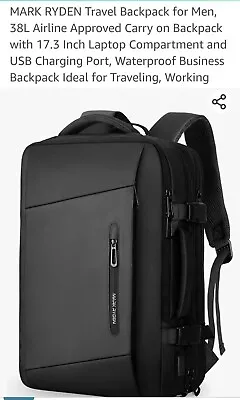 MARK RYDEN Travel Backpack For Men Laptop Backpack With Charging Port • $40