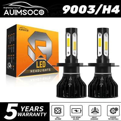 4-Sides H4 9003 LED Headlight Bulbs Conversion Kit High Low Beam 6500K White 2x • $25.99