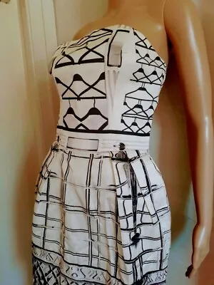 $79 • Buy Mary Katrantzou Uk  Strapless Short Mini Dress Us Size 6 With Hangers Design 