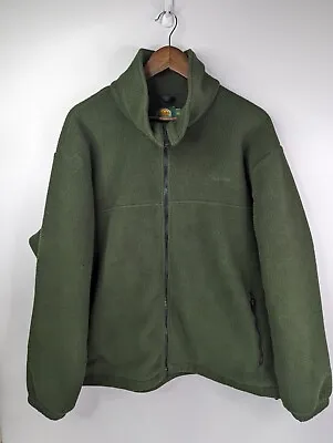 Vintage Cabelas Jacket Men Large Green Polartec Fleece Full Zip Made In USA • $24.99