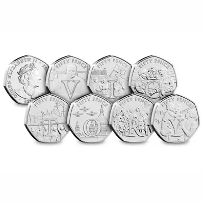 Isle Of Man 50p VE Day Victory 2020 Coin Letter Set  7coins UNCIRCULATED & CIRC • £29.99