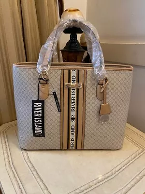 £40 • Buy River Island Monogram Tote Bag, River Island Shopper Handbag, Bnwt