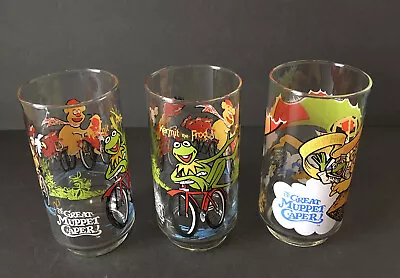 Vintage Lot Of 3 The Great Muppet Caper Glasses McDonalds Kinney 1981 • $16