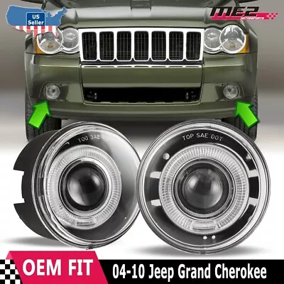 $51.99 • Buy For Jeep Grand Cherokee 04-10 Replacement Halo Projector Fog Lights Clear Lens