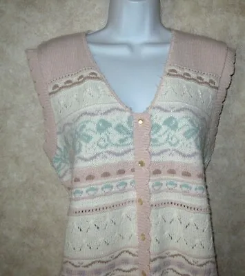 Tarazzia Multi Color Sweater Vest Size L Made In USA • $6.99