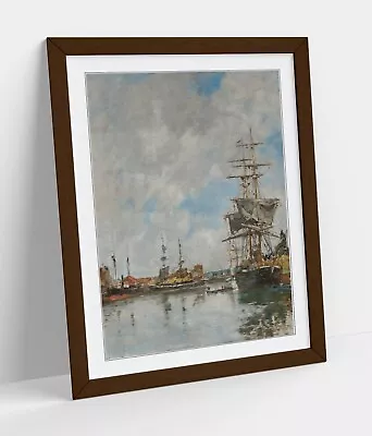 Eugene Boudin The Dock Of Deauville -framed Wall Art Poster Print 4 Sizes • £14.99