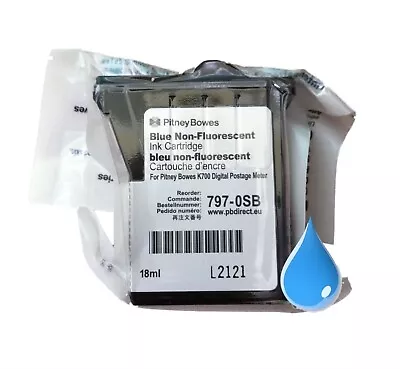£34.99 • Buy Pitney Bowes Original OEM BLUE K700, DM50 Franking Machine Ink Cartridge 797-0SB
