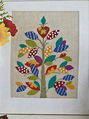 Family Tree Funky Style Colourful Sampler Cross Stitch Design Chart • £1.29