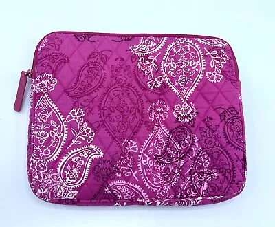 Vera Bradley PINK STAMPED PAISLEY Zip IPad Tech Case Reader Sleeve Work School • $18.99