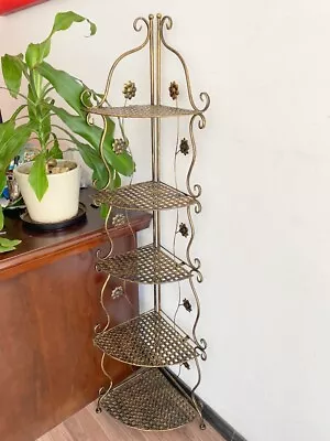 5 Tier Metal Corner Shelf Storage Display Rack Stand Foldable @3Color • $82