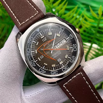 Rare Vintage Sicura Breitling Automatic Satellite Broad Arrow Swiss Men's Watch • $499