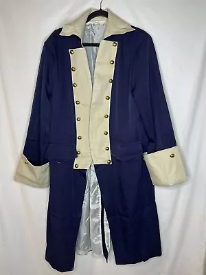 Men's Colonial Hamilton Military Costume Blue Coat Size XL • $65