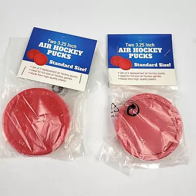 Brybelly Air Hockey Pucks Standard Size 3.25 Inch NEW Lot Of 4 Red • $8.49