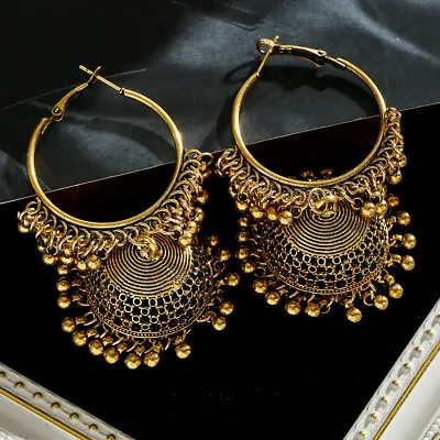 Ethnic Big Round Bells Indian Jewelry Earrings Pendientes Vintage Jhumka Earring • $3.29
