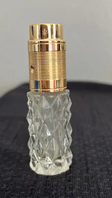Vintage Cut Crystal Empty Spray Perfume Bottle W Diamond Pattern Made In France • $6.79