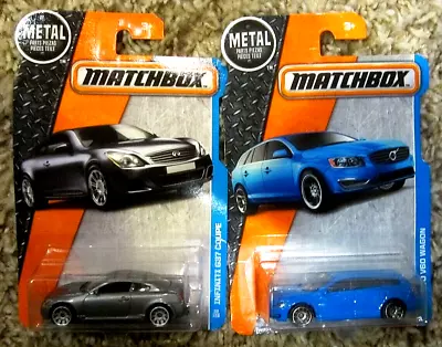 Lot Of Two Matchbox Car Infiniti G37 Coupe & Volvo V60 Wagon Carded • $26