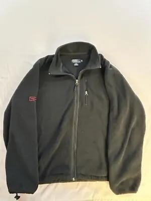 Vtg Ralph Lauren Jacket Mens XL Black Fleece Polo Sport Full Zip Polartec Jacket • $37.49