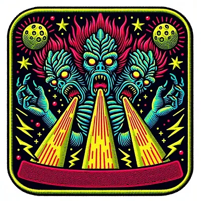 Kaiju Patch Embroidered Iron-on Applique Giant Three Headed Monster Horror Scifi • $5.87
