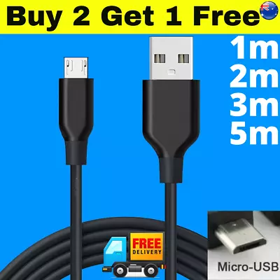 $4.25 • Buy ⭐️ 5m 3M 2M 1M Micro USB Cable Mini Data Charging Samsung Black 10cm       