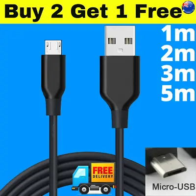 10m 5m 3M 2M 1M Micro USB Cable Mini Data Charging Samsung Black White 10cm • $3.45