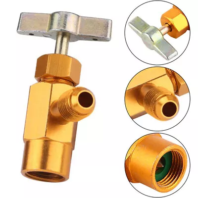 R134A Refrigerant Can Bottle Tap Tapper Opener Connector SAE 1/4 Thread Valve • $11.82