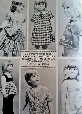 1970s Tiered Dress Overalls Ra Ra Toddler Clothes Sewing Pattern Enid Gilchrist • $10