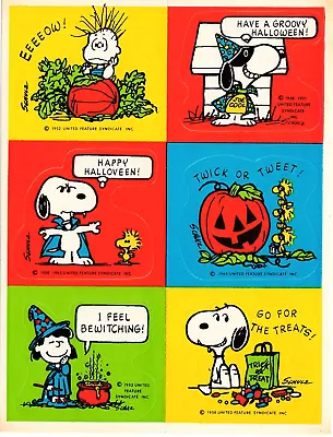 Vintage Hallmark One Sheet Snoopy Peanuts Halloween Stickers 80's Sticker Treat • $5.50