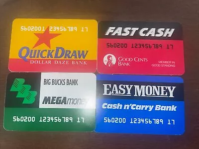 Vintage 1989 MB Mall Madness Board Game Set Of 4 Credit Cards Replacement Parts • $14