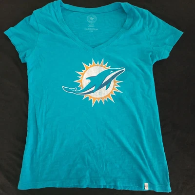 $12.97 • Buy Miami Dolphins '47 Brand Blue T-Shirt Women's L  (bin13)
