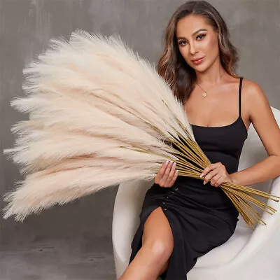UK Large Artificial Pampas Grass Floral-Fake Branches Photographing Wedding Prop • £8.92