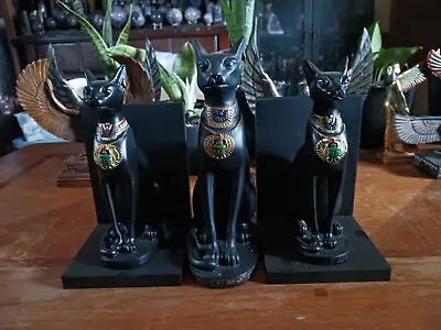 Egyptian Cat Statue  & Bookend Set • $50