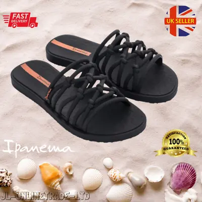 New Ladies Women Flip Flops Summer Pool Beach Sandals Toe Post Black  Ipanema • £14.95