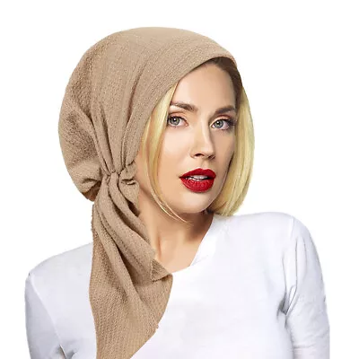 Women Stretch Muslim Turban Hijab Pre-tied Scarf Wrap Hat Hair Loss Chemo Cap • $5.50