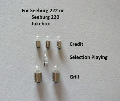 $14 • Buy Seeburg 220 And 222 Jukebox Lamp Set Replacement Light Bulbs Miniature Lamps 