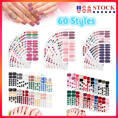 Full Size Nail Wraps Stickers Polish Toe Manicure Art Self Stick Decor 3D Decals • $1.33