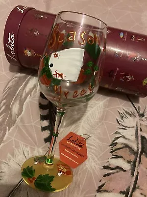 Lolita Wine Glass Christmas Season Greetings Gift Collectors Hard To Find • £25.99